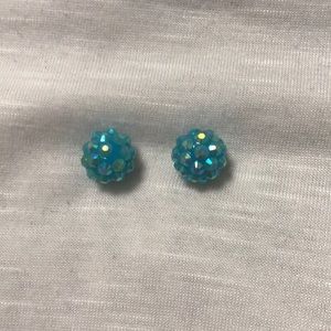 Blue post earrings